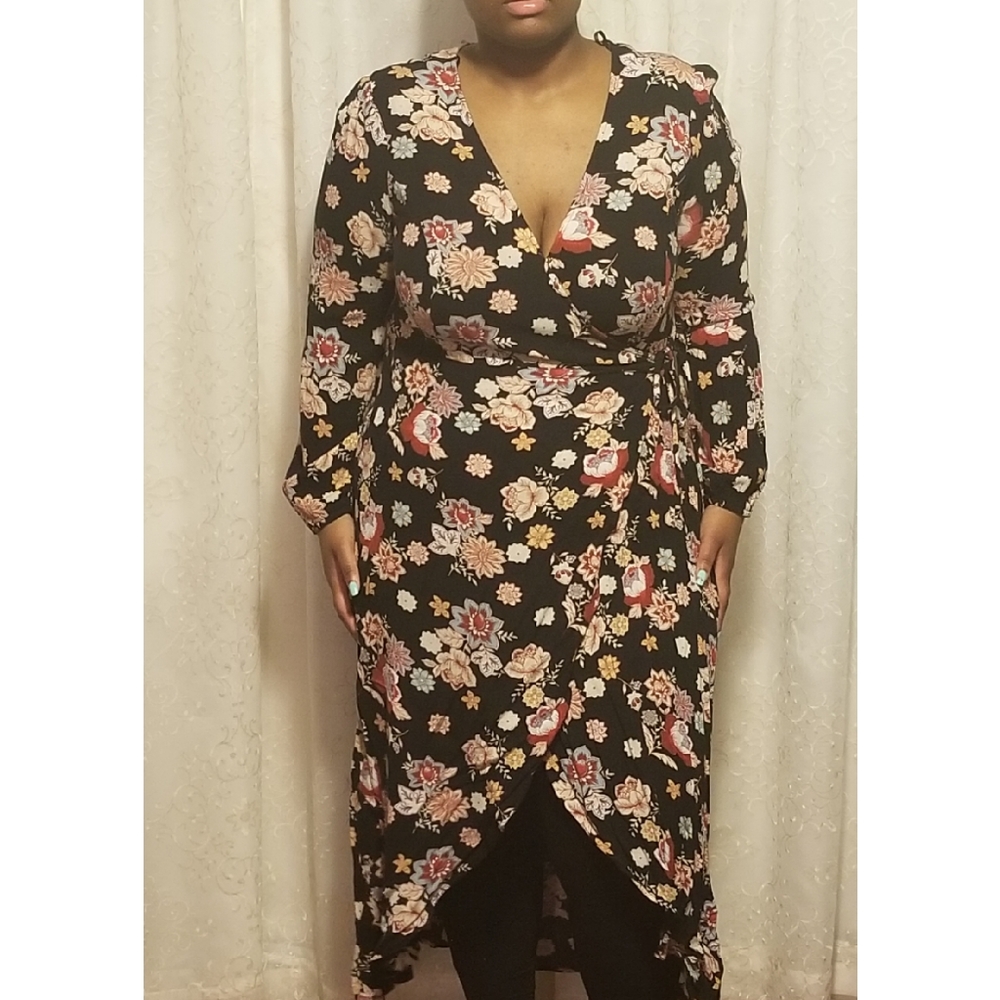 Maxi Floral Wrap Dress